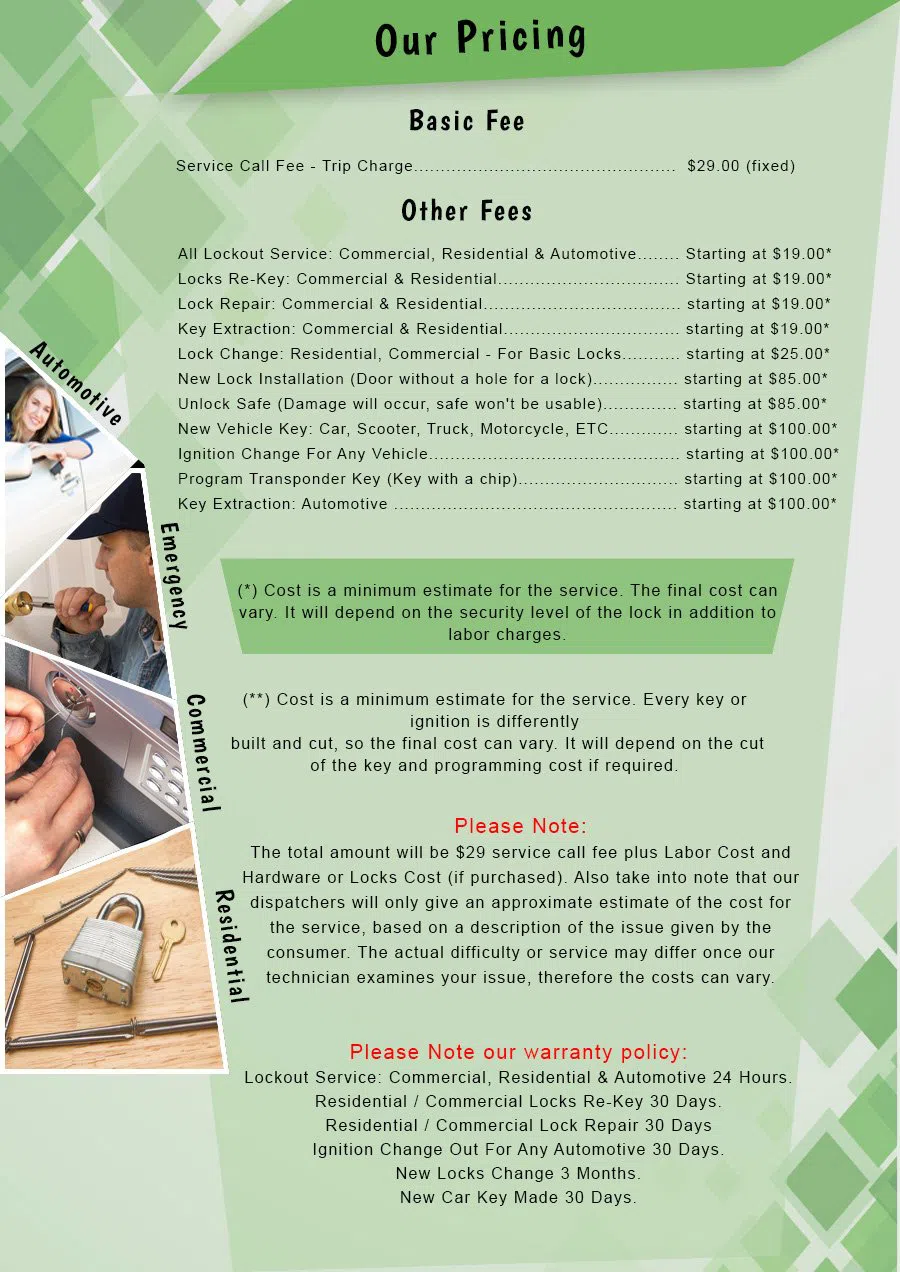 Lock Safe Services Lebanon, OH 513-323-3100 - Pricelist-2